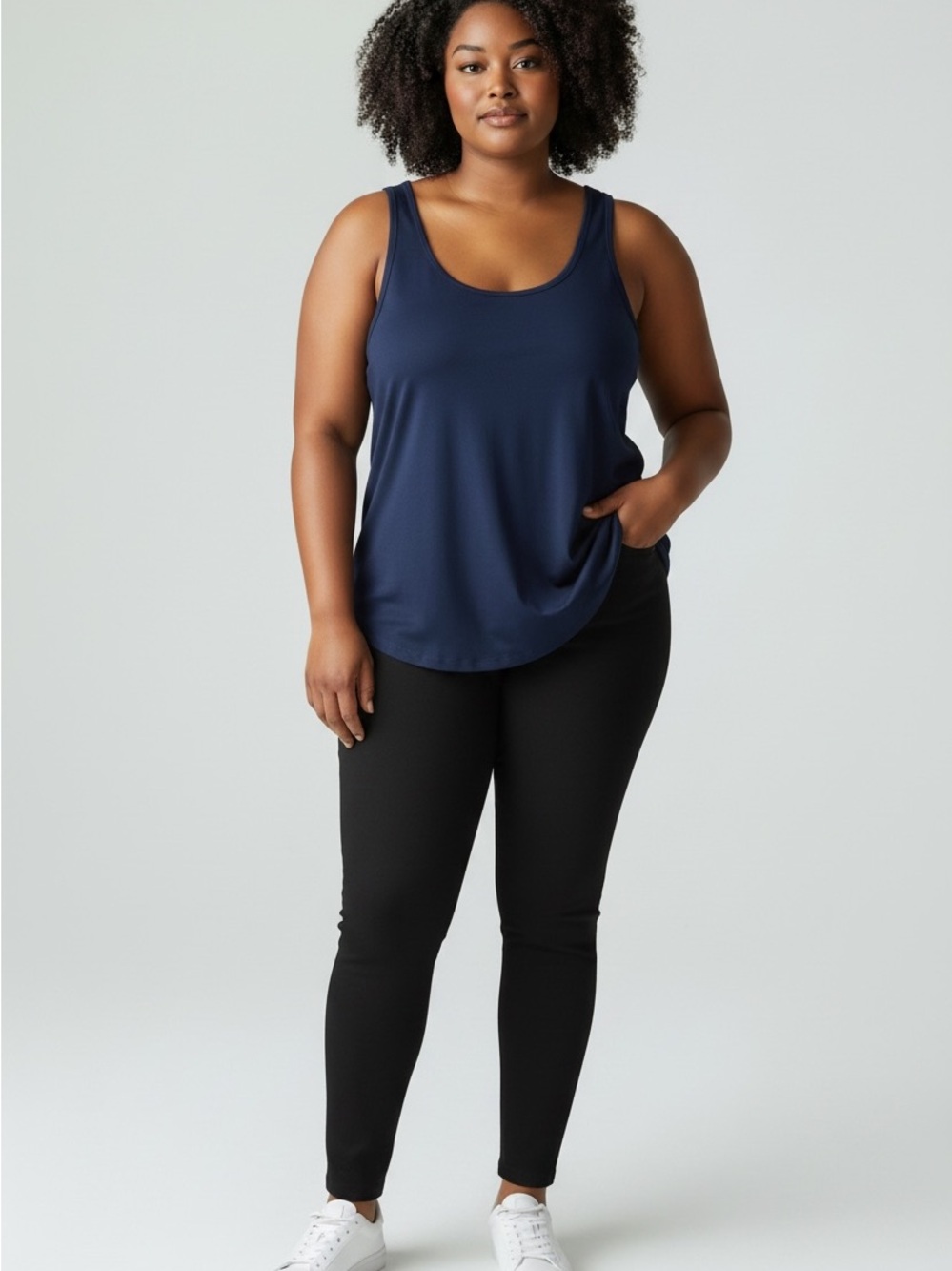 Source Unknown Navy Blue Tank Top